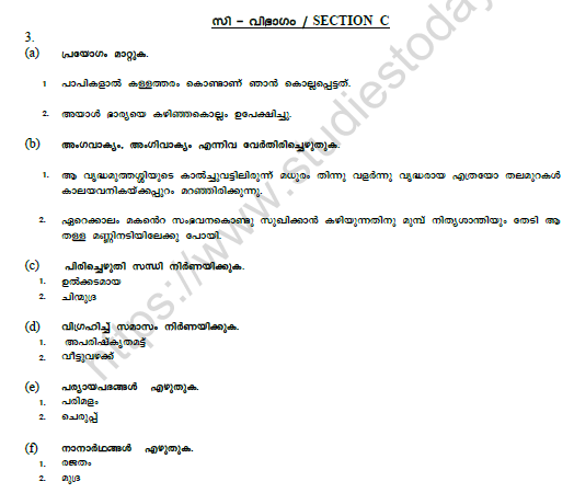 CBSE Class 10 Malayalam Question Paper Set I Solved 3