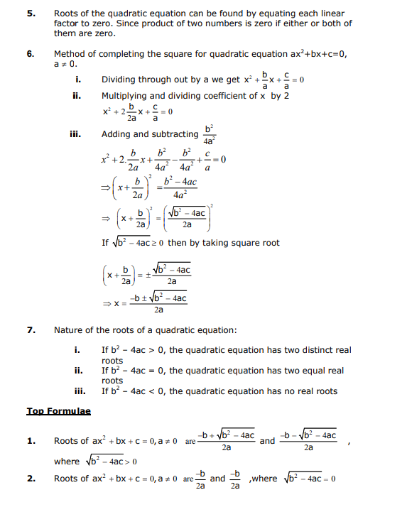 CBSE Class 10 Mathematics - Quadratic Equations Concepts_1