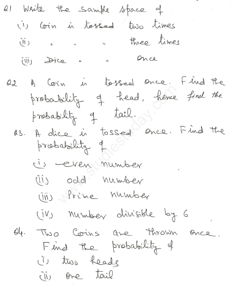 CBSE Class 10 Mathematics Probability Assignment Set M