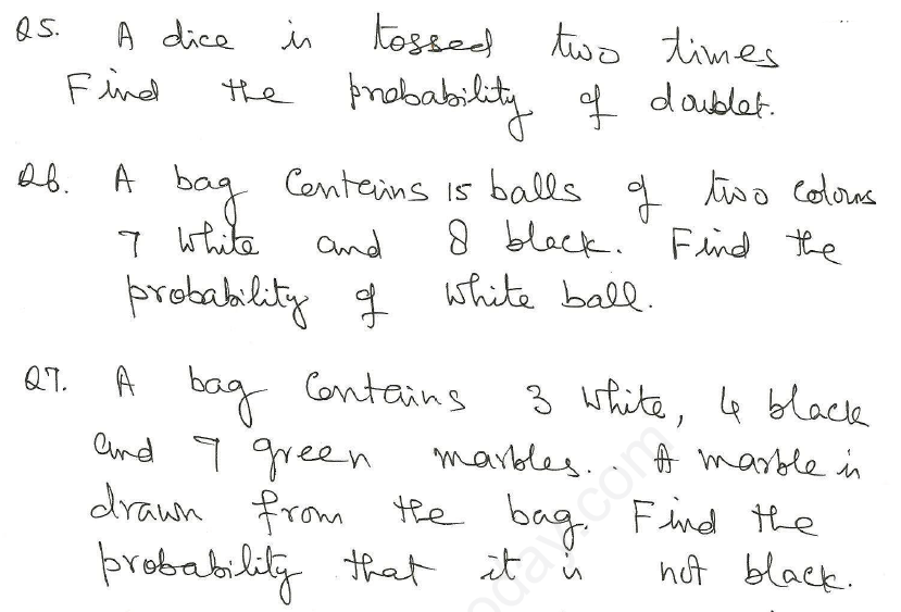 CBSE Class 10 Mathematics Probability Assignment Set M