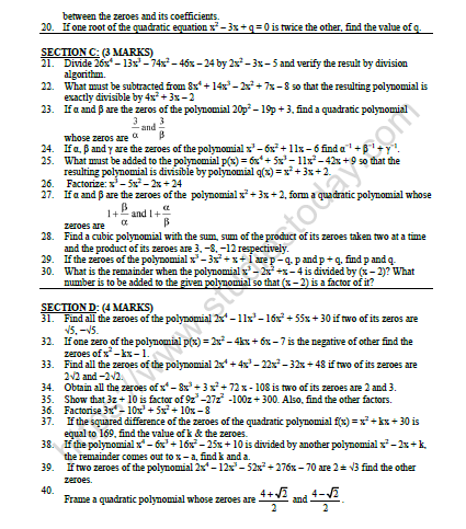 CBSE Class 10 Mathematics Question Bank 5
