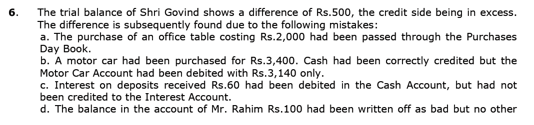 CBSE Class 11 Accountancy Revision Assignment Set B