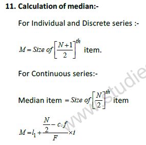 CBSE Class 11 Economics Measures Of Central Tendency Notes