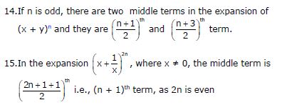 CBSE Class 11 Mathematics Binomial Theorem Notes