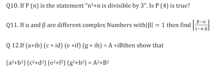 CBSE Class 11 Mathematics Revision Assignment Set A