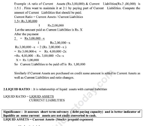 CBSE Class 12 Accounting Ratios