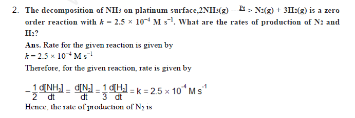 CBSE Class 12 Chemistry - Chemical Kinetics Assignment