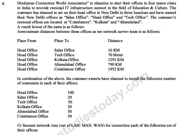 CBSE Class 12 Computer Science - Communication and Network