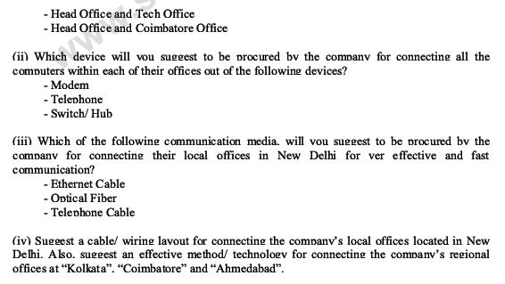 CBSE Class 12 Computer Science - Communication and Network