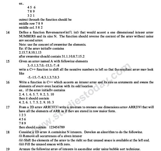 CBSE Class 12 Computer Science - Data Structure Part B