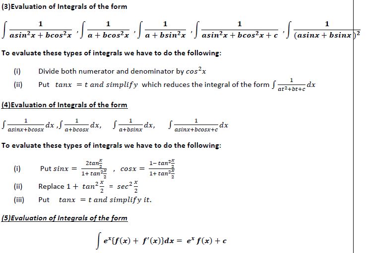 CBSE Class 12 Mathematics Integration