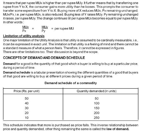 CBSE Class 12 Economics Microeconomics Consumers Equilibrium Notes PDF ...