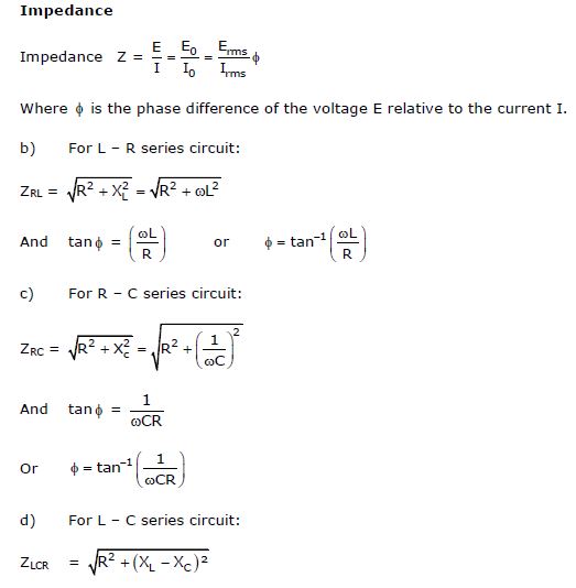 CBSE Class 12 Physics Notes - Alternating Current