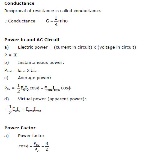 CBSE Class 12 Physics Notes - Alternating Current