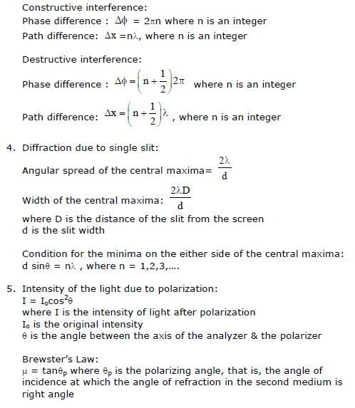 CBSE Class 12 Physics Wave Optics Notes Set B