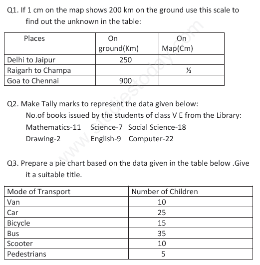 CBSE Class 4 Mathematics Mapping your way Assignment