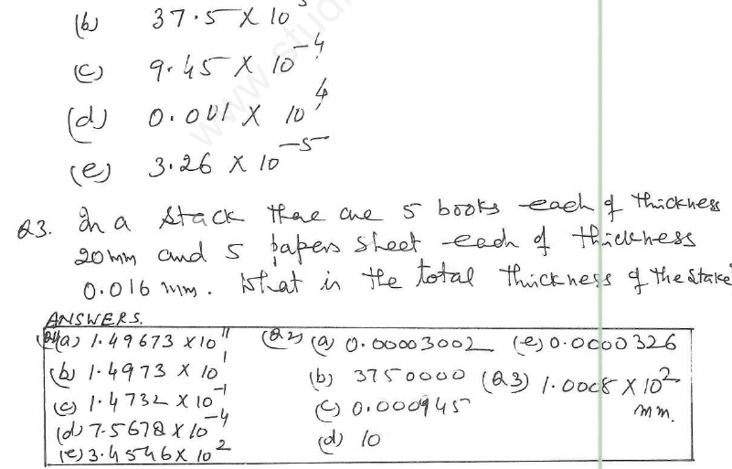 CBSE Class 8 Exponents and Powers Assignments 10