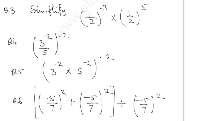 CBSE Class 8 Exponents and Powers Assignment 5