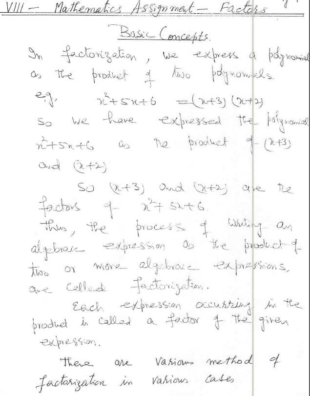 CBSE Class 8 Factorisation Basic Concepts_1