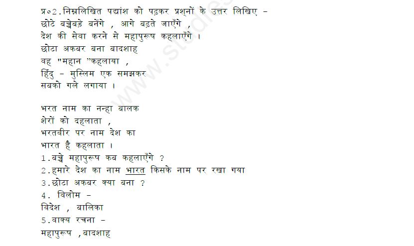 CBSE Class 8 Hindi Assignments Set A