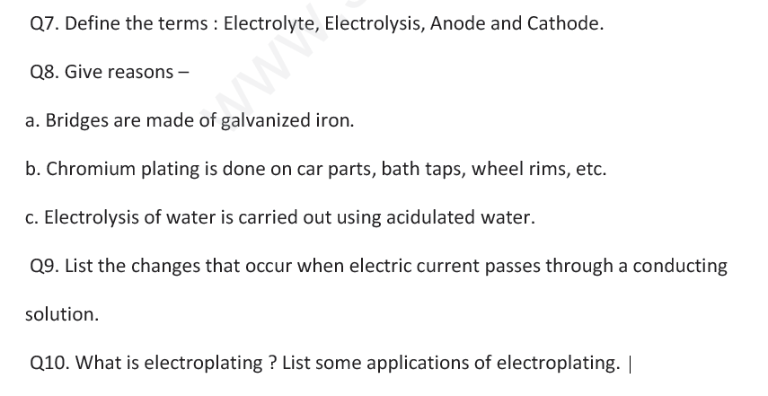 CBSE Class 8 Science - Chemical Effects of Electric Current (3)