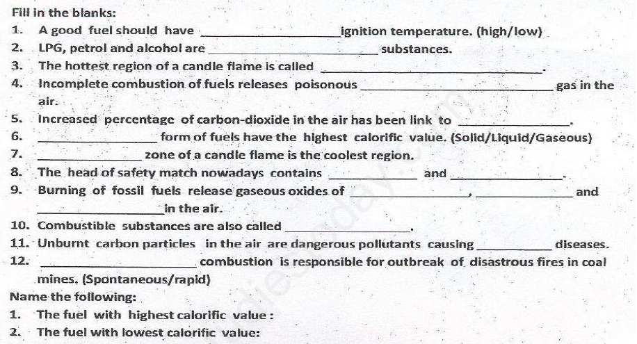 CBSE Class 8 Science - Combustion and Fuels (2)