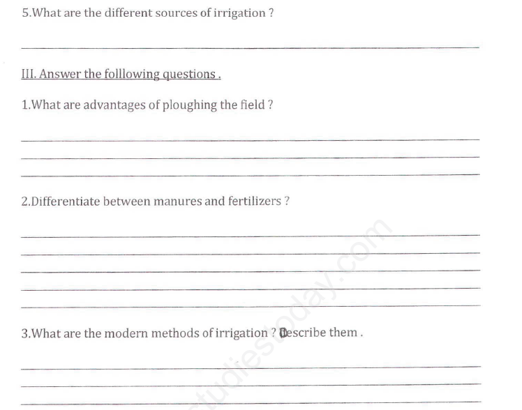 CBSE Class 8 Science - Crop Production And Management (3)