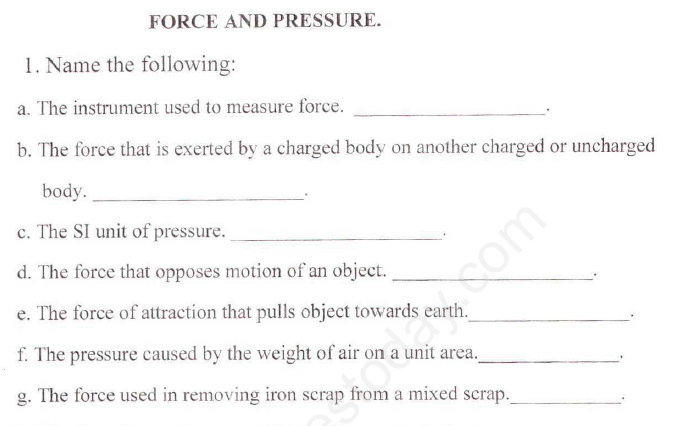 CBSE Class 8 Science - Force and Pressure (3)