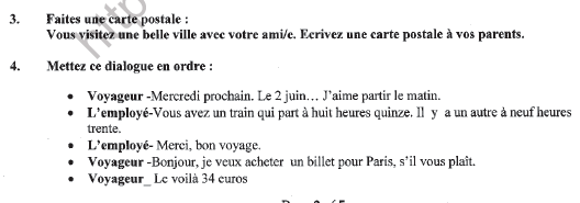 CBSE Class 9 French Question Paper Set H Solved 3