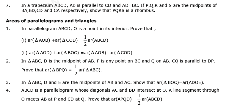 CBSE Class 9 Mathematics Revision Assignments Set C