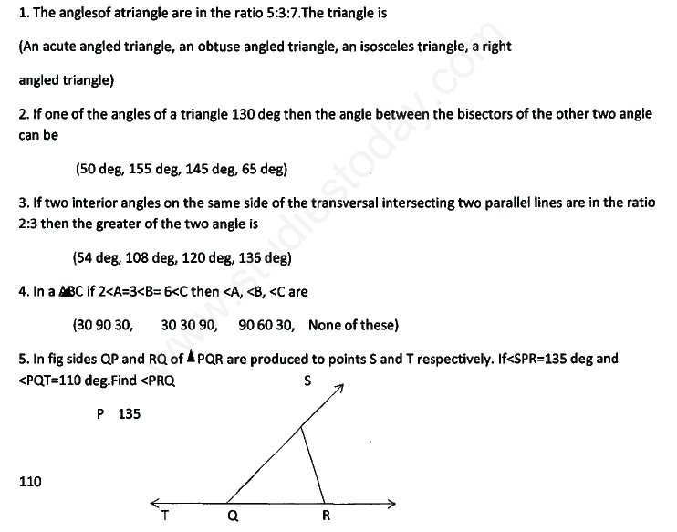  CBSE Class 9 Mathematics Revision Assignments Set E