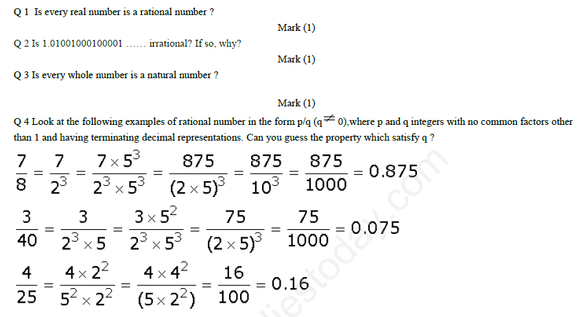 CBSE Class 9 Number Systems
