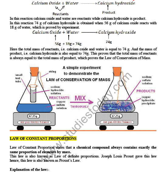 CBSE Class 9 Science Atoms and Molecules Notes