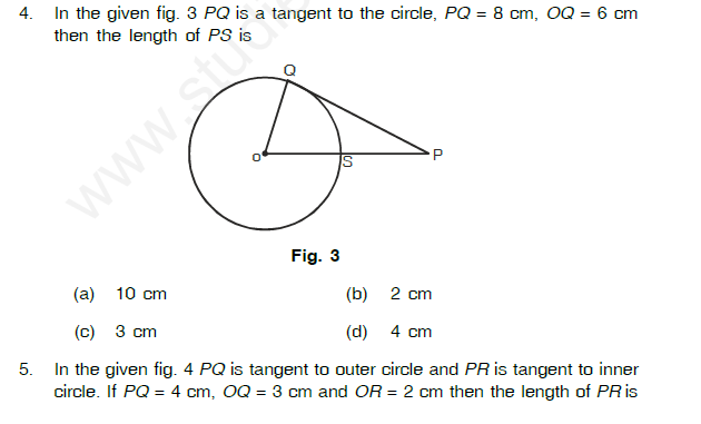 CBSE Class X Circles Assignment 2