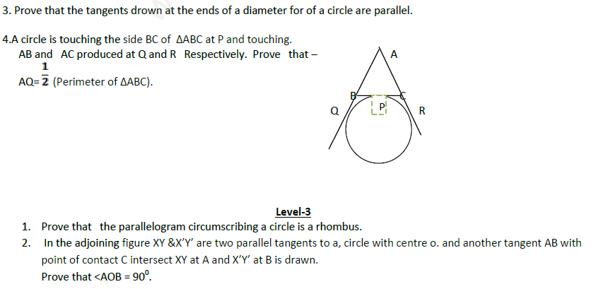 CBSE Class X Circles Assignment 6