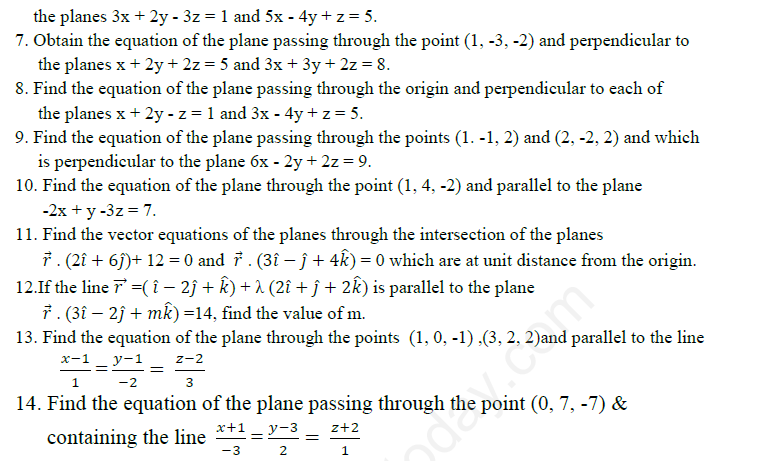 CBSE Class XII Mathematics - Three Dimensional Geometry Assignment 4