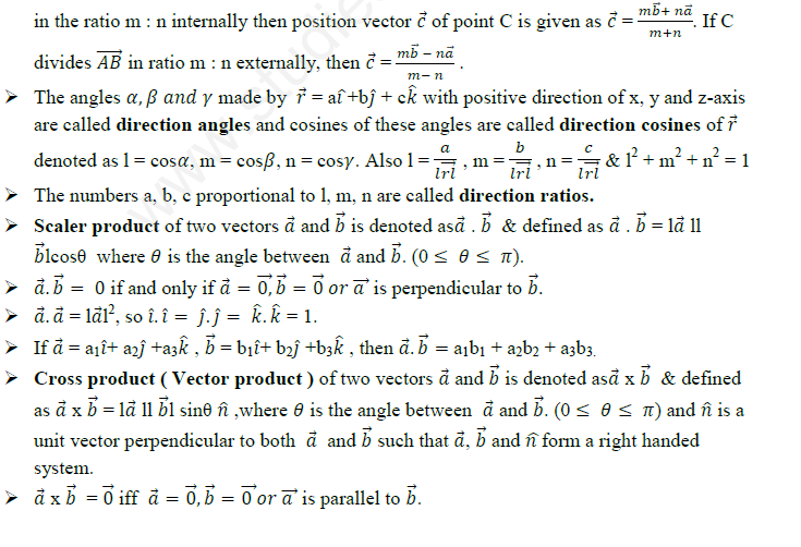 CBSE Class 12 Mathematics Vector Algebra Assignment Set D