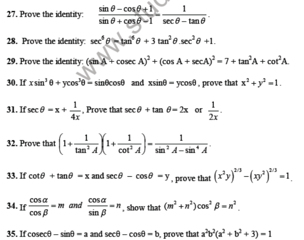 CBSE Class 10 Introduction to Trigonometry Sure Shot Questions Set D