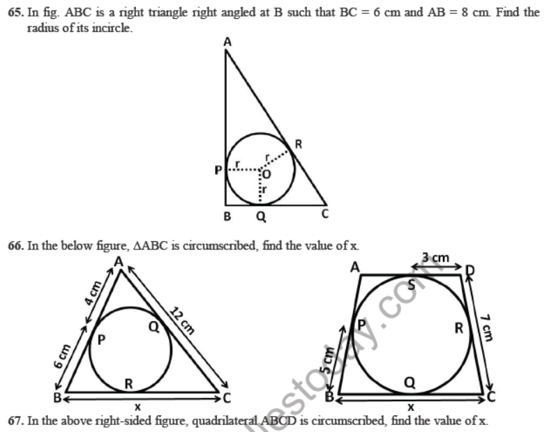 CBSE Class 10 Circles Sure Shot Questions