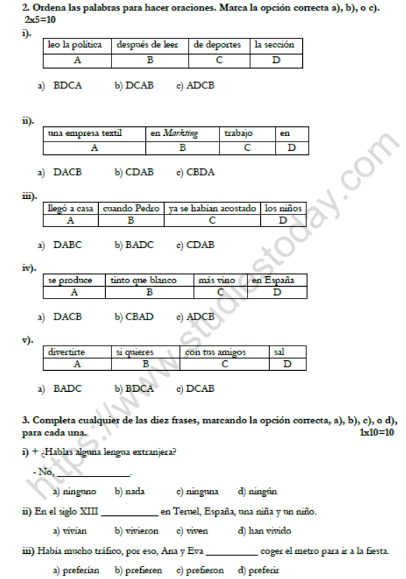CBSE Class 10 Spanish Boards 2021 Sample Paper Solved