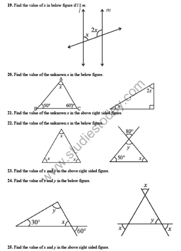 CBSE Class 9 Lines and Angles Sure Shot Questions