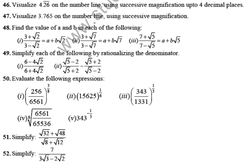 CBSE Class 9 Number Systems Sure Shot Questions
