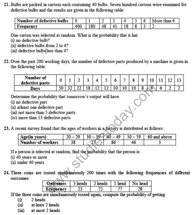 CBSE Class 9 Probability Sure Shot Questions