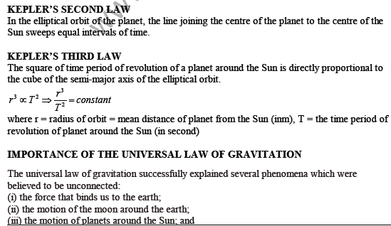 CBSE Class 9 Science Gravitation Notes