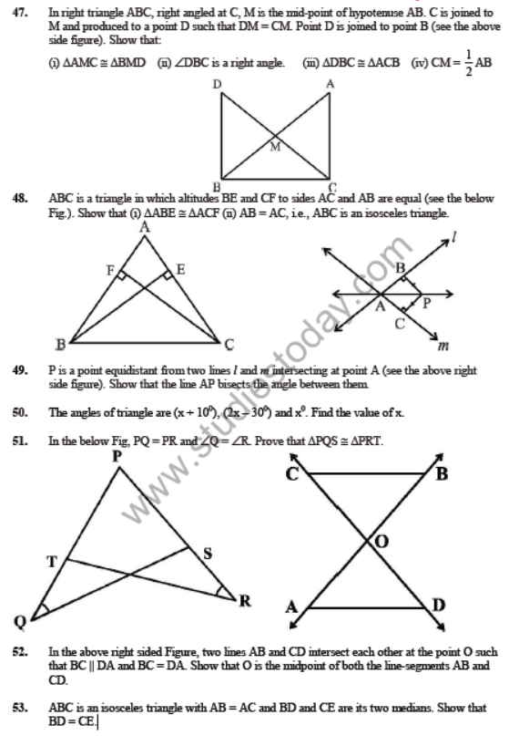 CBSE Class 9 Triangles Sure Shot Questions