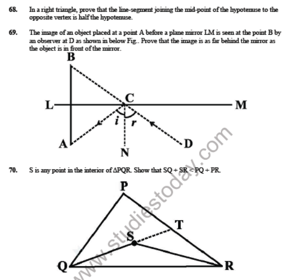 CBSE Class 9 Triangles Sure Shot Questions