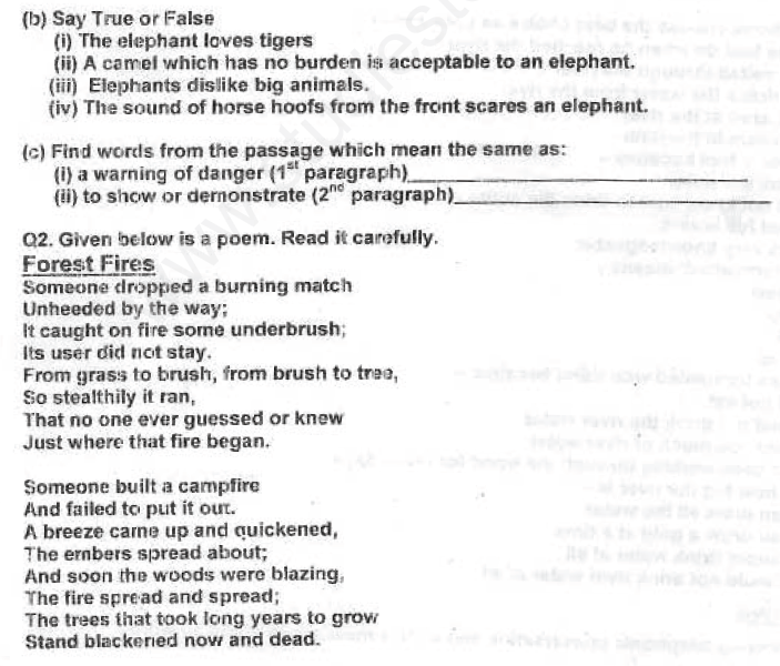 cbse class 7 english revision assignment