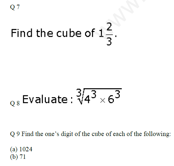 Cubes and Cube Roots Assignment 5