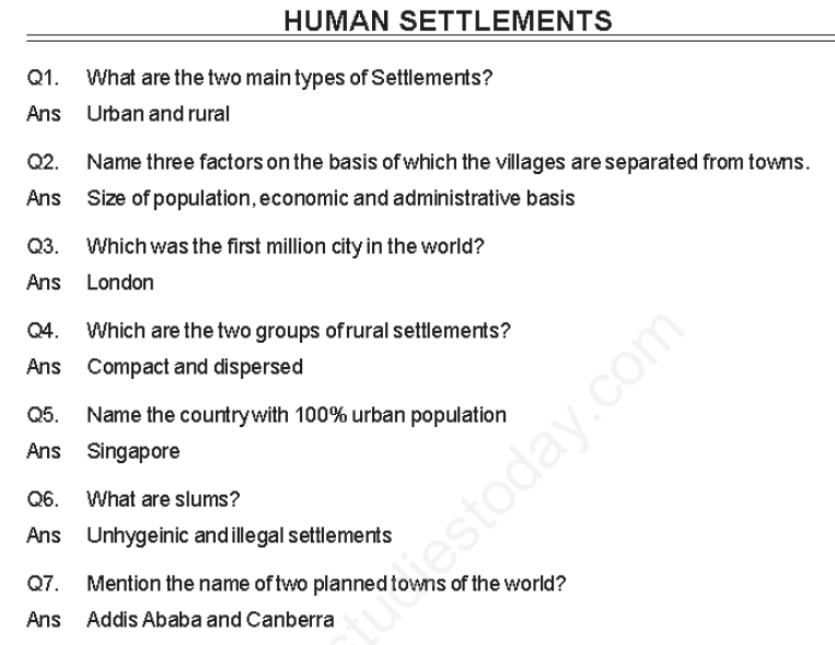 Human Settlements