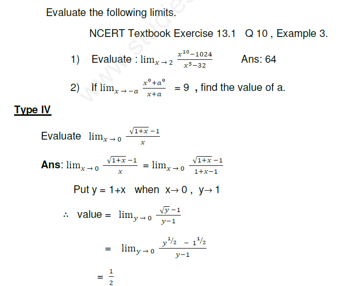 LIMITS AND DERIVATIVES